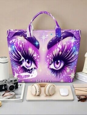 Women Starburst Glam Eyes Bug Shoulder Tote Bag